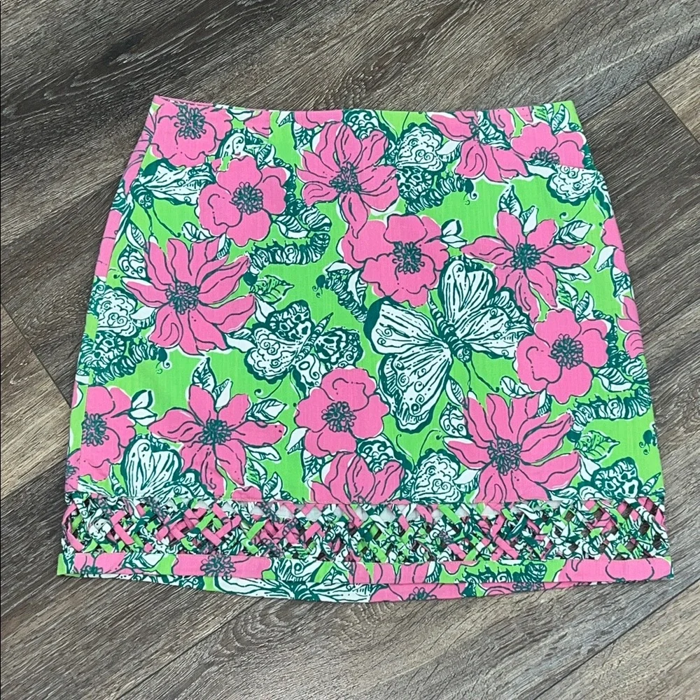 LILLY PULITZER ROSLYN SKIRT NEW GREEN BLOOMIN CACOONIN 🌸